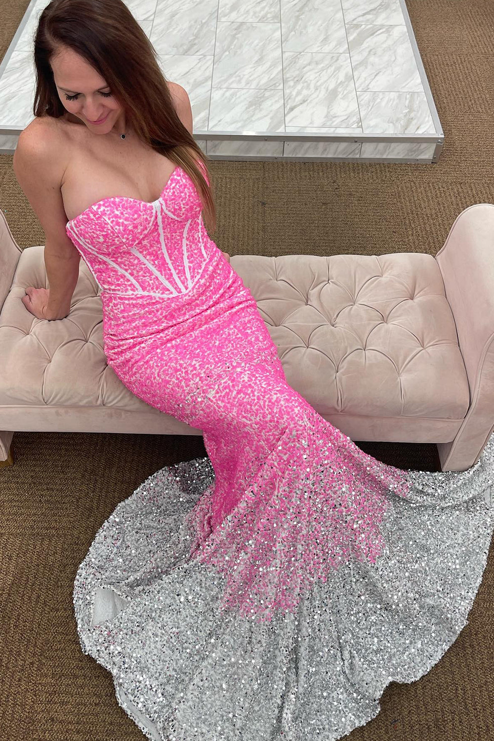 Sparkly Sequins Mermaid Long Prom Dress Off Shoulder Sexy Evening Dresses