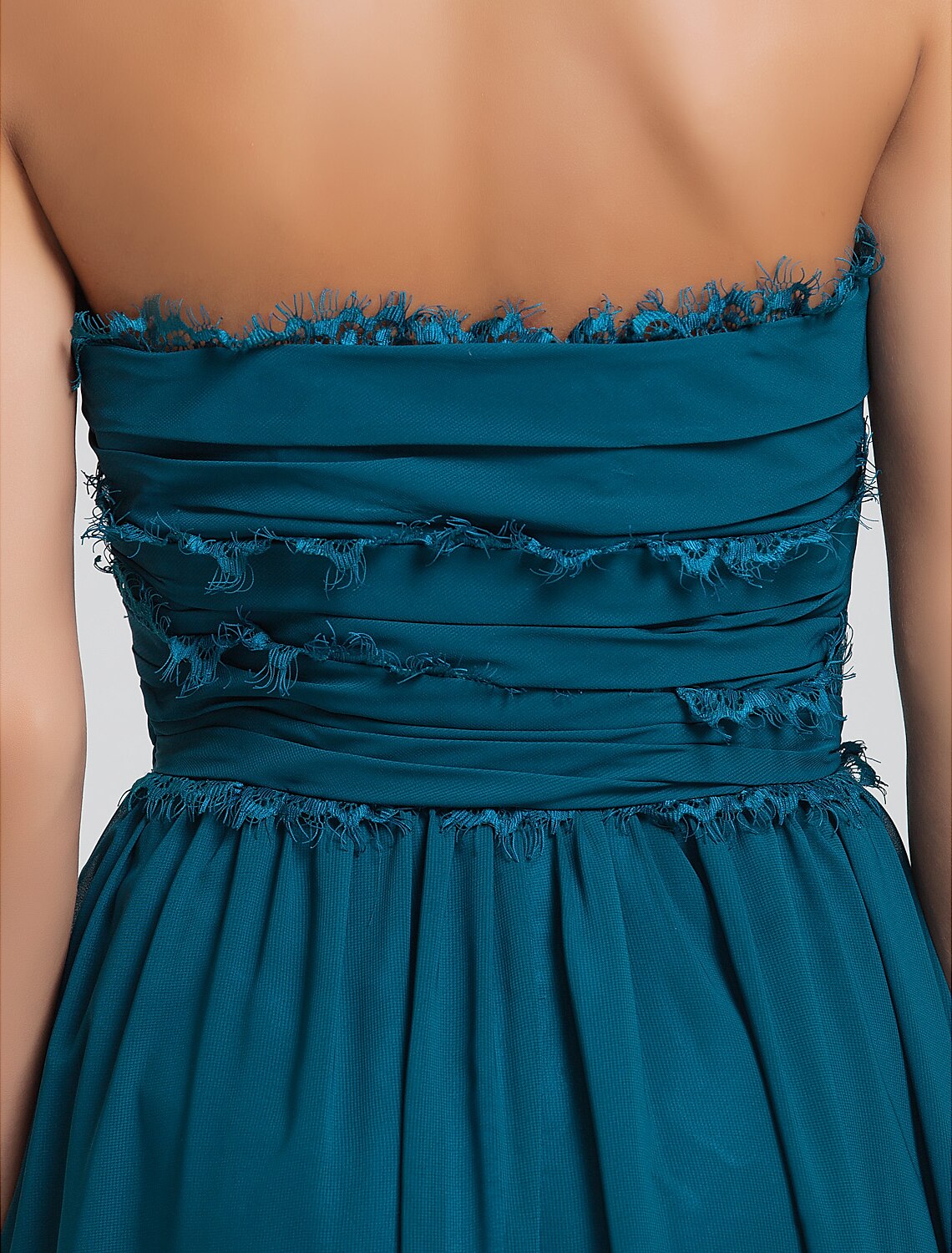 Sheath / Column Strapless Floor Length Chiffon Bridesmaid Dress with Side Draping