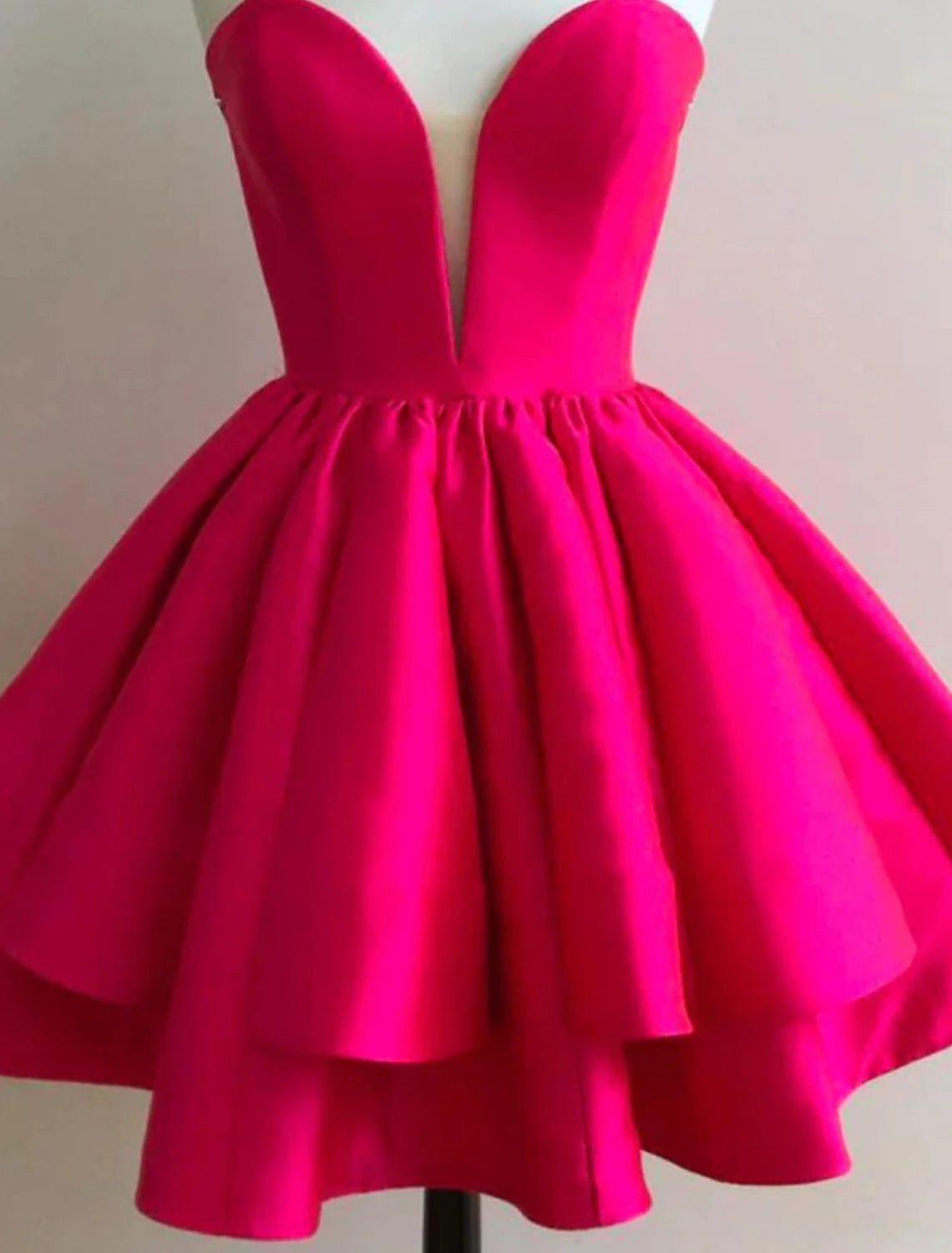 A-Line Homecoming Dresses Princess Dress Graduation Short / Mini Sleeveless Sweetheart Barbiecore Satin Backless