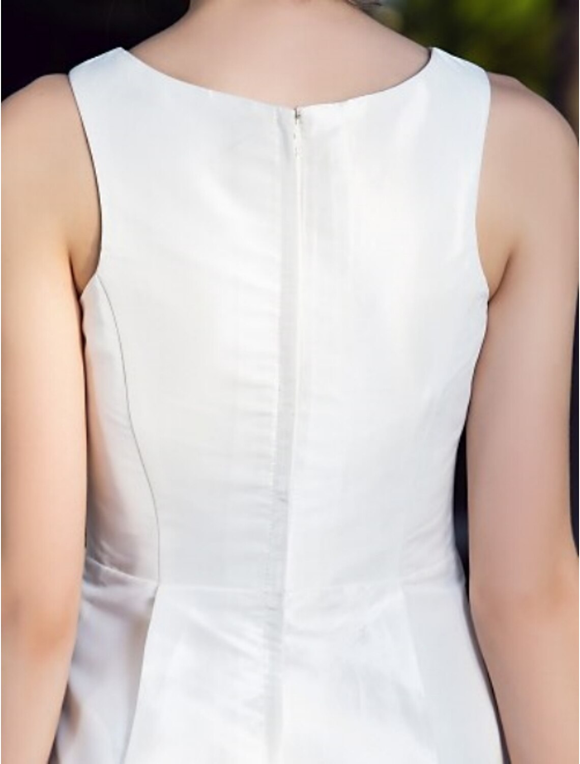 A-Line V Neck Short Nylon Taffeta Made-To-Measure Wedding Dresses with Bowknot
