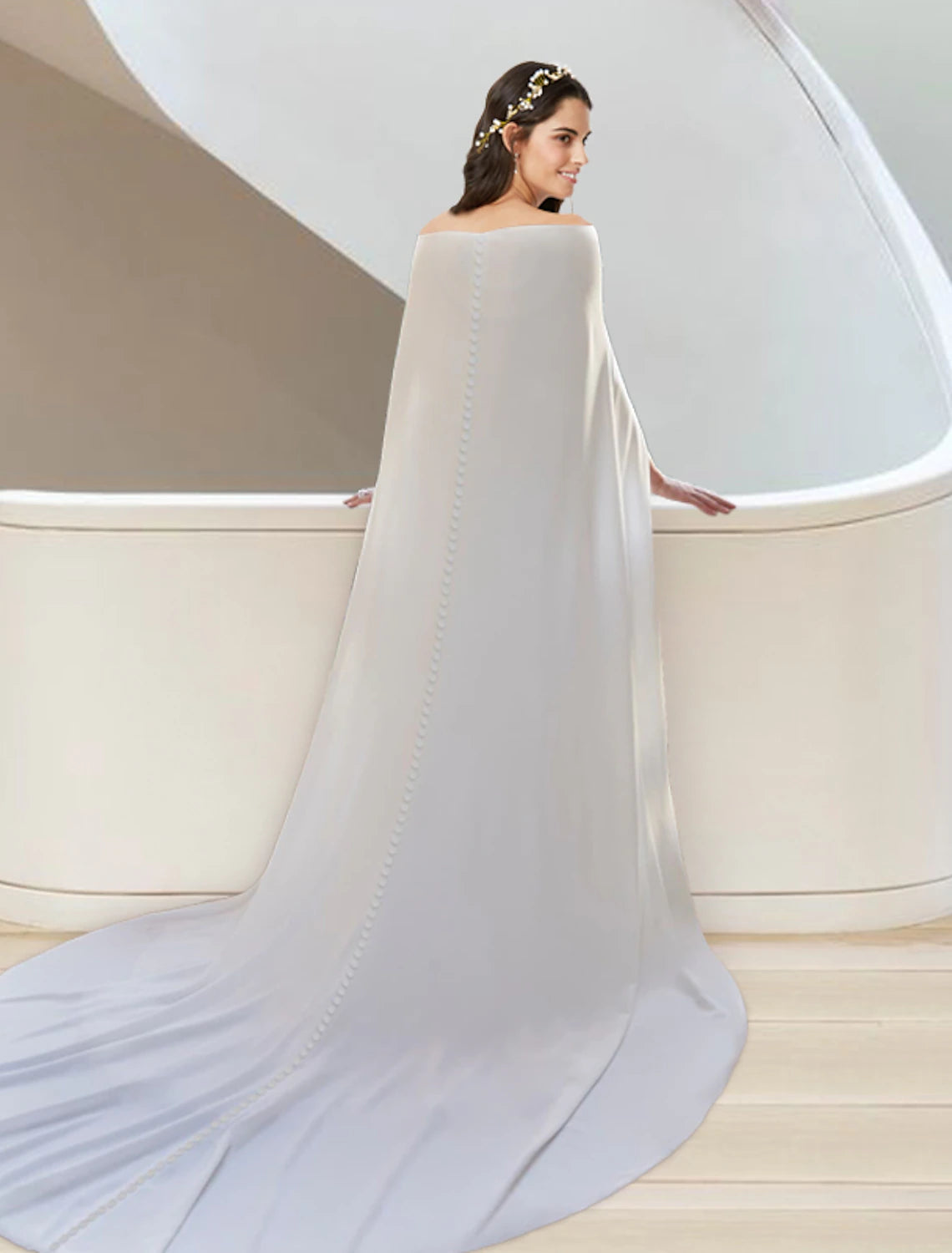 Formal Wedding Dresses Two Piece Sweetheart Strapless Court Train Stretch Fabric Bridal Gowns With Sashes