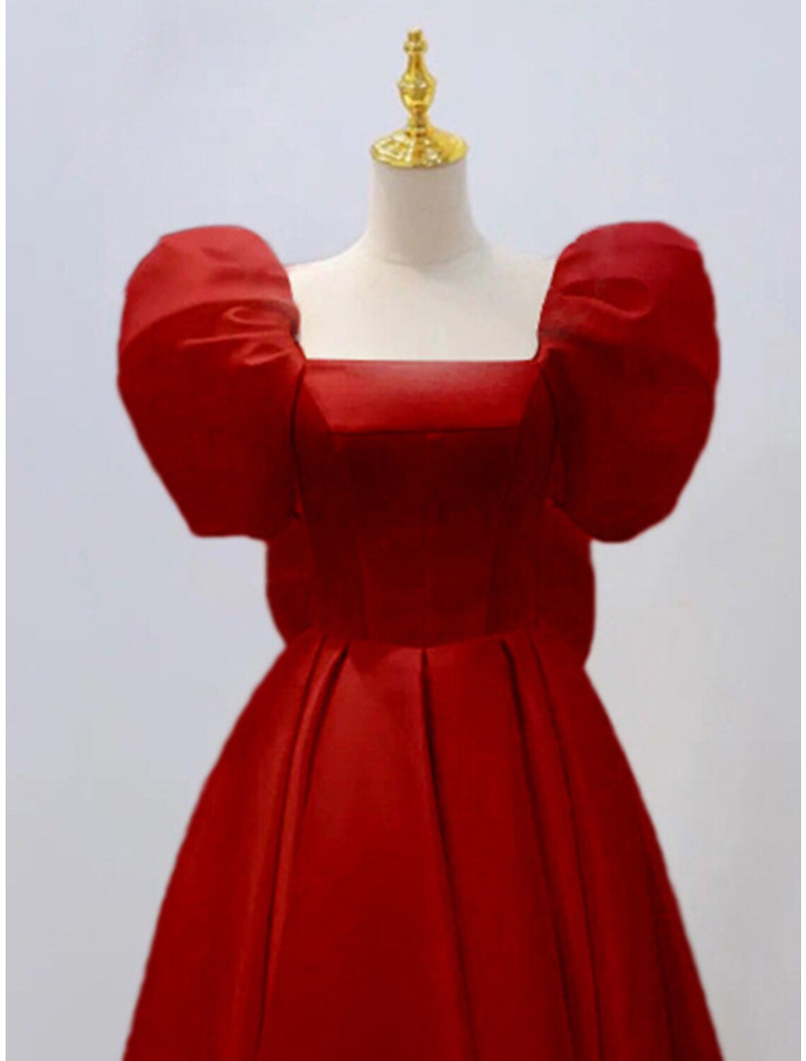 Reception Little White Dresses Wedding Dresses A-Line Square Neck Short Sleeve Knee Length Satin Bridal Gowns