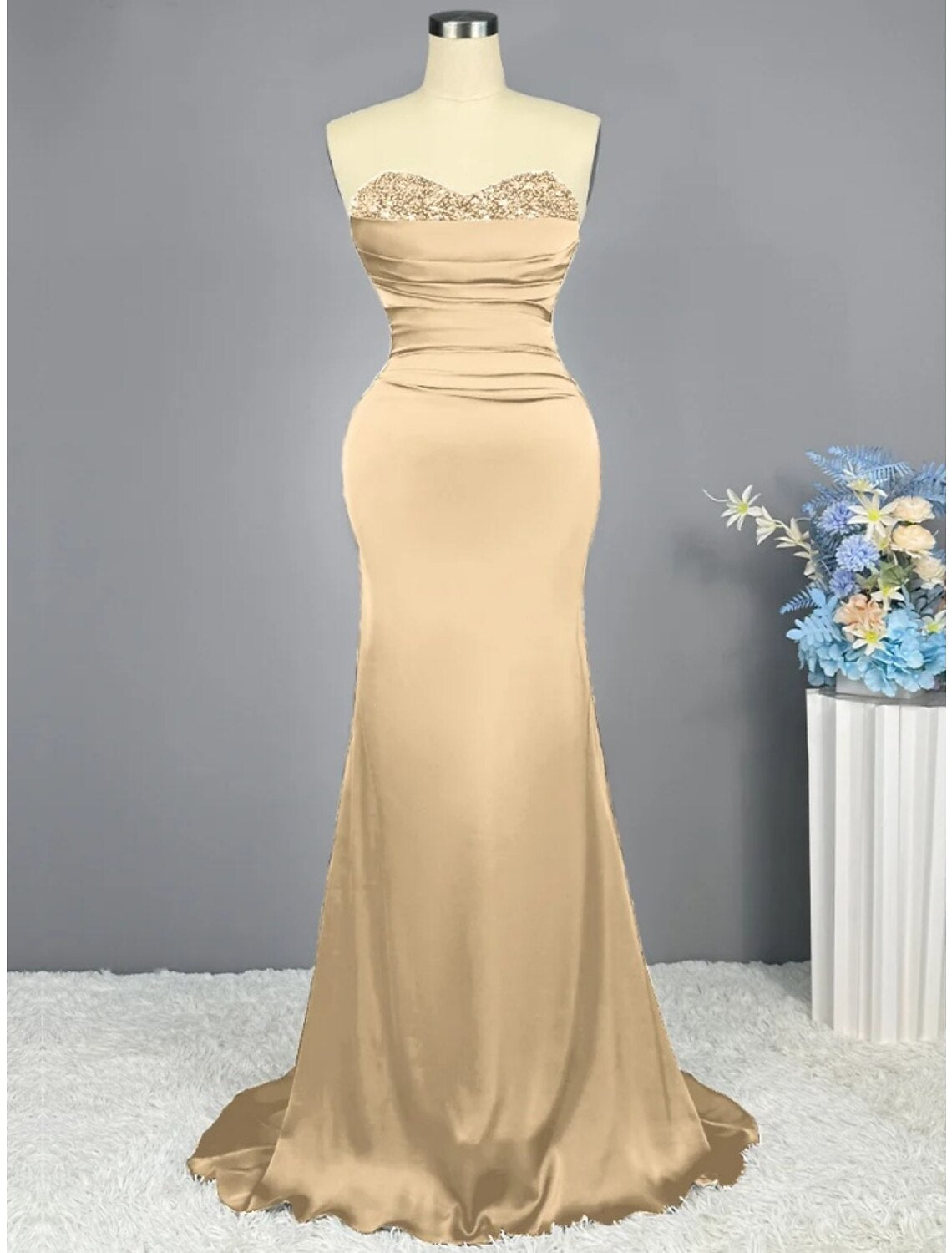 A-Line Evening Gown Elegant Dress Formal Sweep / Brush Train Christmas Red Green Dress Sleeveless Sweetheart Imitation Silk