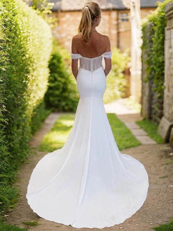 Tight Off Shoulder Palace Trailer Chamaeus Silk Tight Corset Wedding Dress Sexy