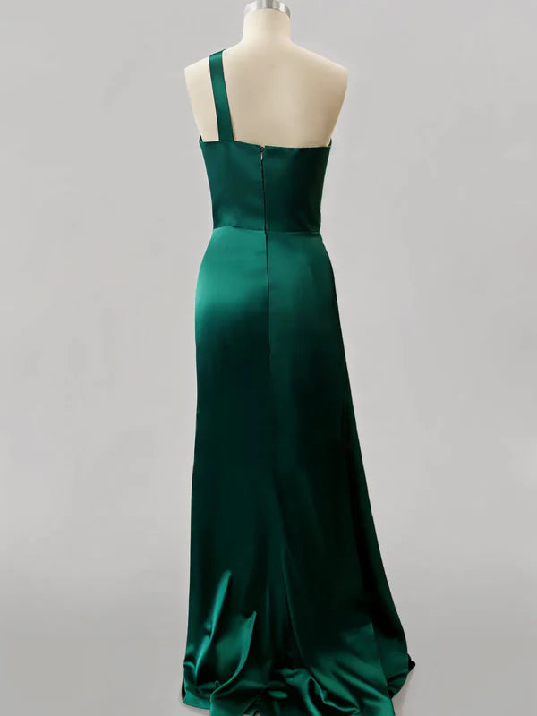 Tight/Straight Shoulder and Floor Length Evening Dress Dark Green Sexy