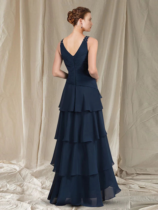 Two Piece A-Line Mother of the Bride Dress Elegant High Low V Neck Asymmetrical Floor Length Chiffon Short Sleeve Wrap Included with Ruched