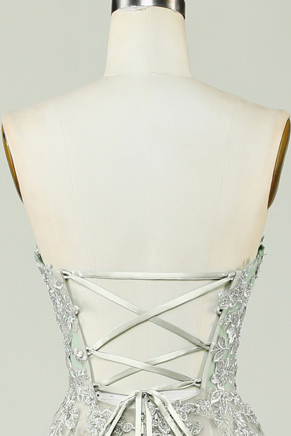 Sweetheart Beaded Light Green Long Prom Dress with Slit Front Off Shoulder Beautiful