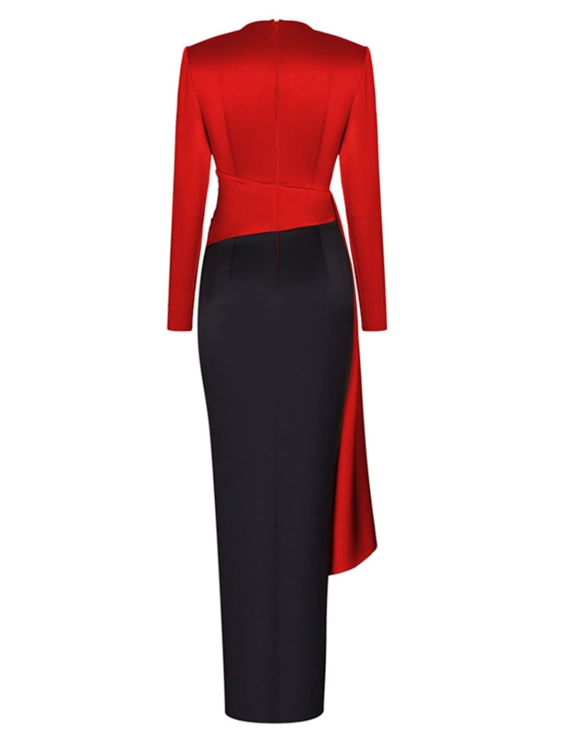 A-Line Evening Black Dress Christmas Elegant Dress Formal Ankle Length Long Sleeve V Neck Satin with Ruched