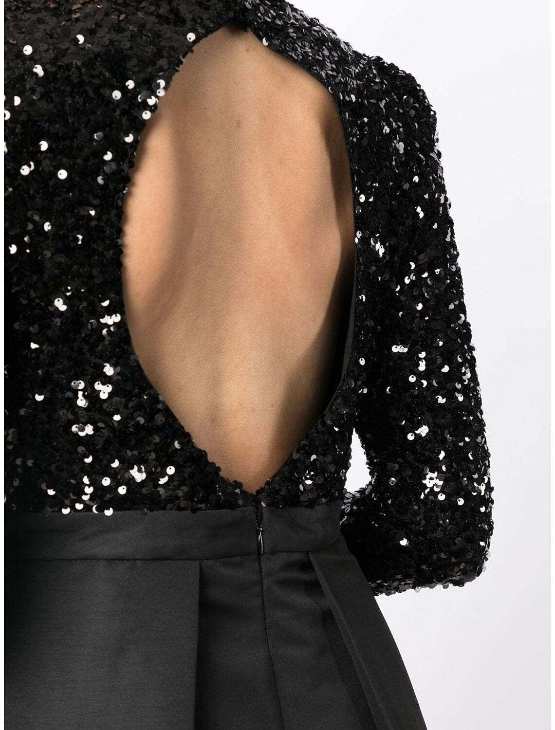 A-Line Cocktail Dresses Backless Black Dress Wedding Party Wear Tea Length Long Sleeve High Neck Satin
