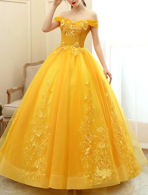Ball dress adult dress princess dress red and green dress adult dress floor length sleeveless off the shoulder polyester with stickers Prom Dress Quinceanera Dress