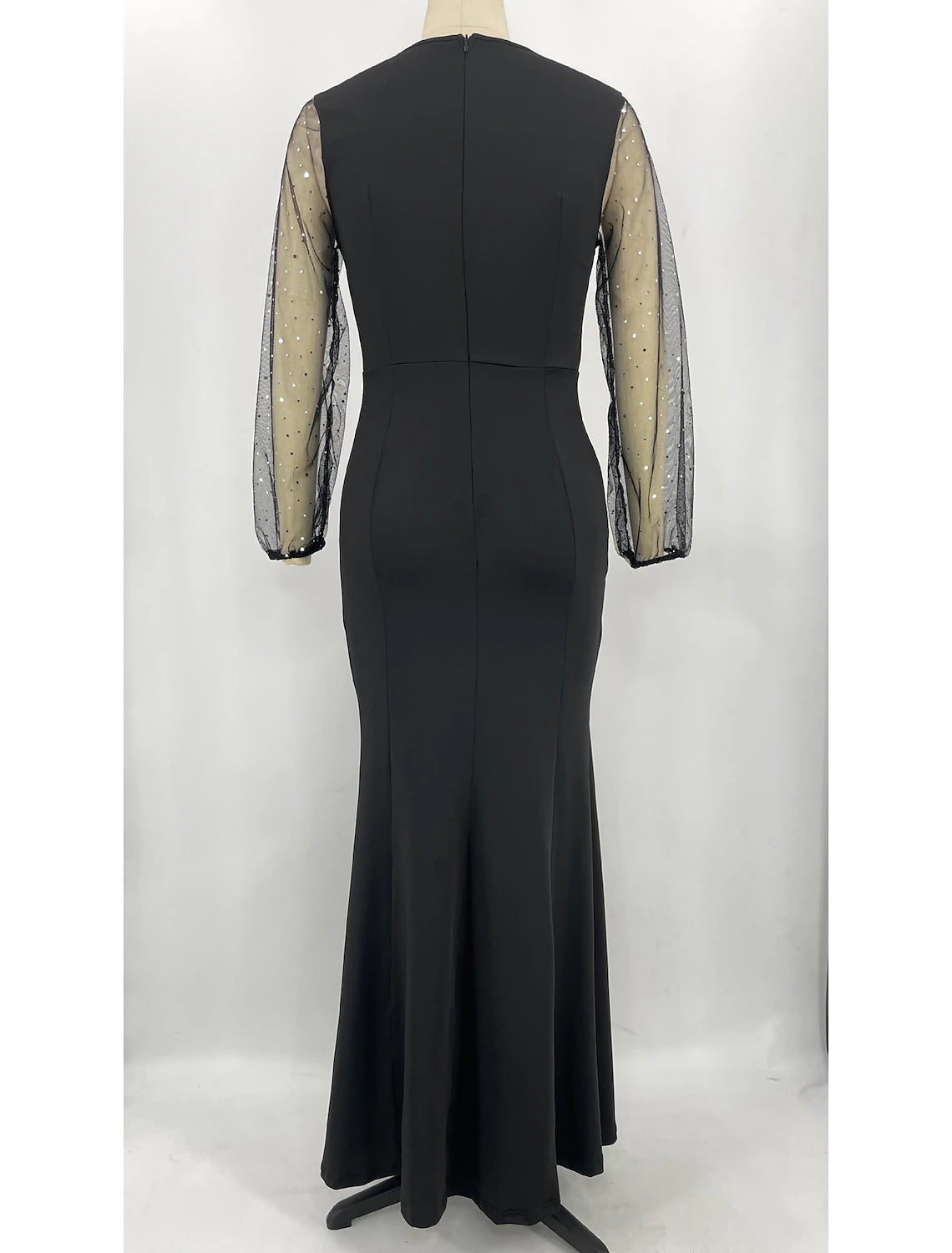 Mermaid / Trumpet Party Dresses Sparkle & Shine Dress Formal Floor Length Long Sleeve Jewel Neck Spandex with Rhinestone