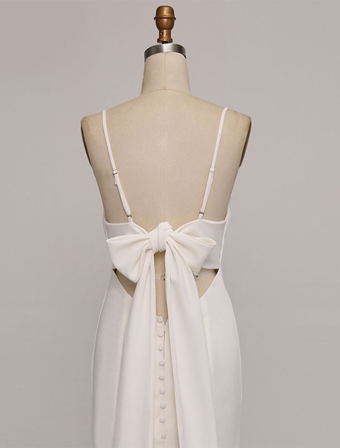 Hall Casual Wedding Dresses Mermaid / Trumpet Sweetheart Camisole Spaghetti Strap Court Train Satin Bridal Gowns