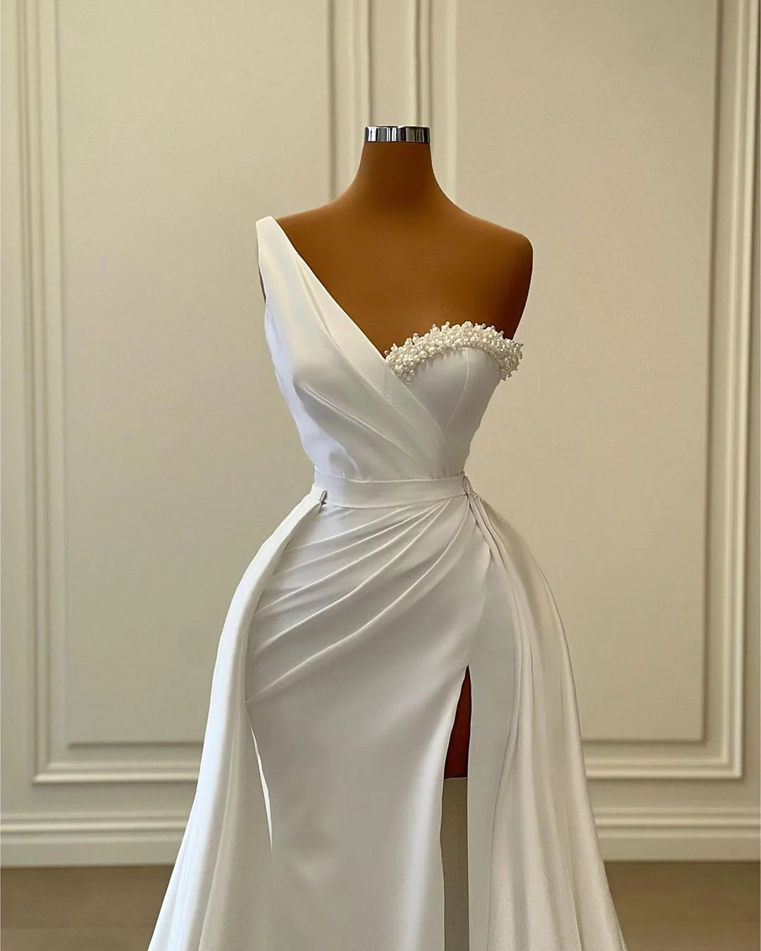 Mermaid / Trumpet Evening Gown Sexy Dress Formal Sweep / Brush Train Sleeveless One Shoulder with Ruched