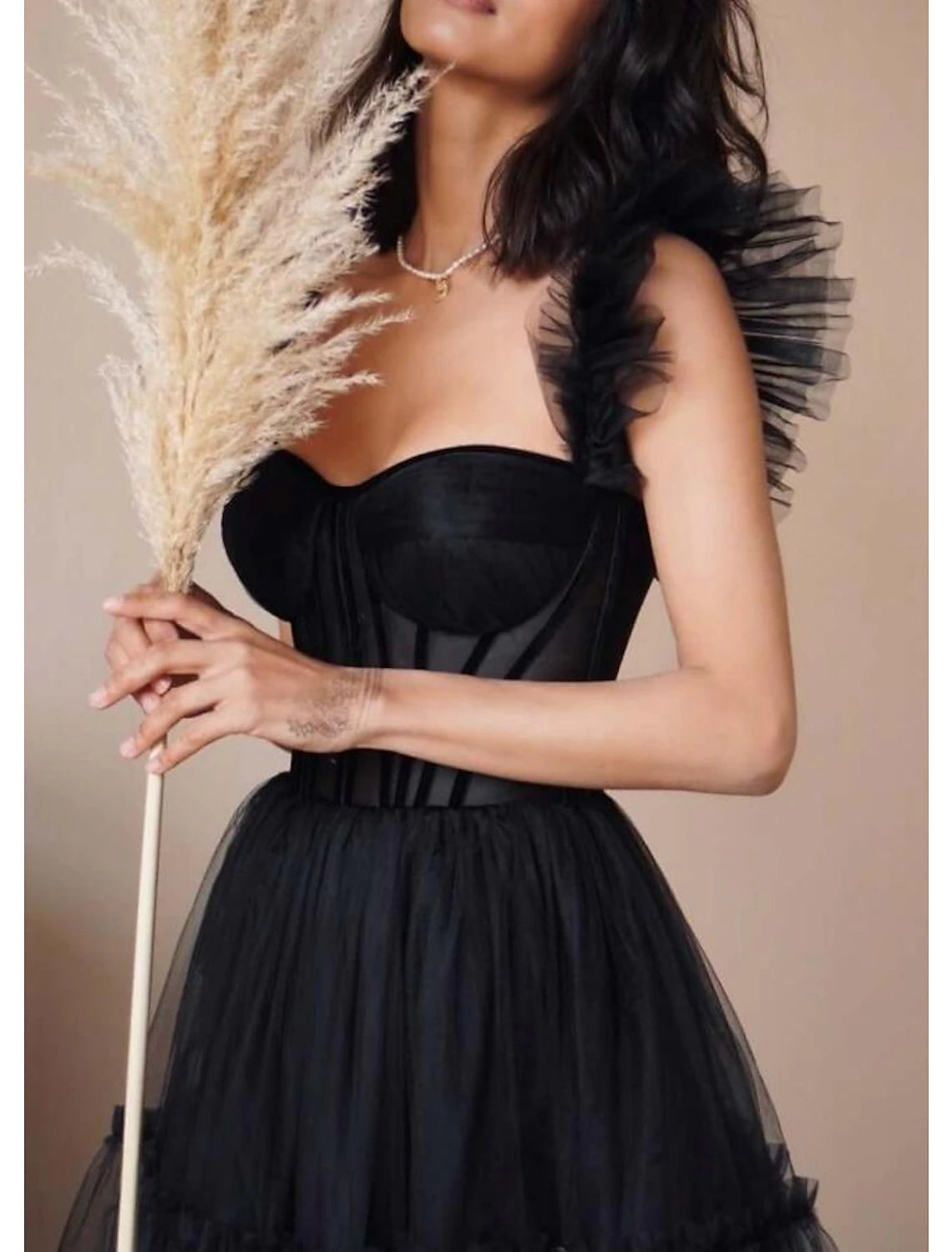 A-Line Prom Dresses Gothic Dress Masquerade Ankle Length Sleeveless Sweetheart Wednesday Addams Family Tulle Crisscross Back