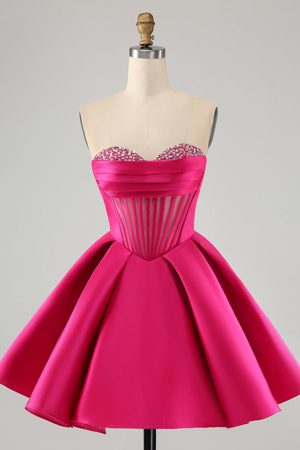 Cute A Line Sweetheart Corset Short Homecoming Dress with Beading Off Shoulder