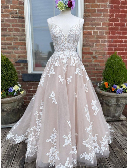 Engagement Wedding Dresses in Color Formal Wedding Dresses A-Line Sweetheart Camisole Spaghetti Strap Court Train Lace Bridal Gowns With Buttons