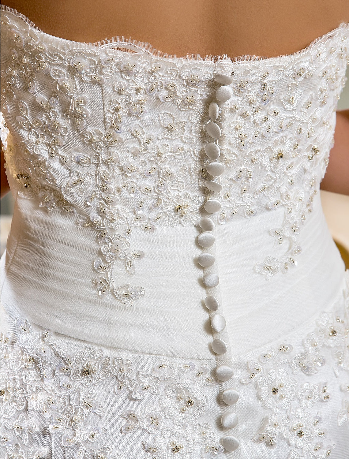 Reception Little White Dresses Wedding Dresses A-Line Sweetheart Strapless Asymmetrical Lace Bridal Gowns With Appliques