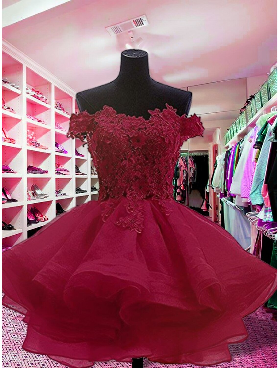 Ball Gown Homecoming Dresses Floral Dress Christmas Short / Mini Sleeveless Strapless Organza with Buttons