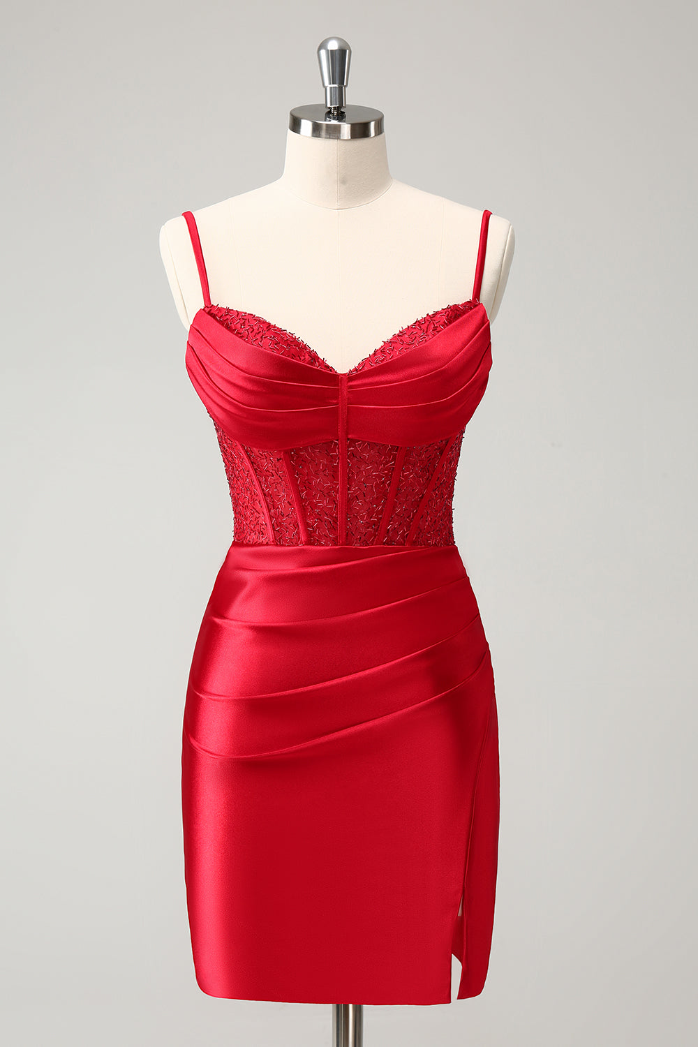 Classy Bodycon Corset Short Homecoming Dress with Lace Up Back Sexy