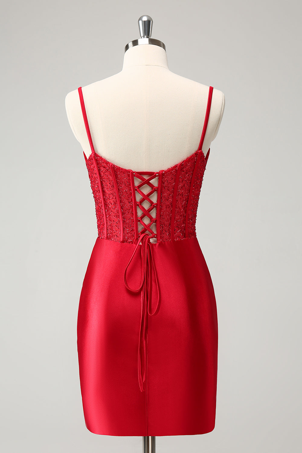 Classy Bodycon Corset Short Homecoming Dress with Lace Up Back Sexy