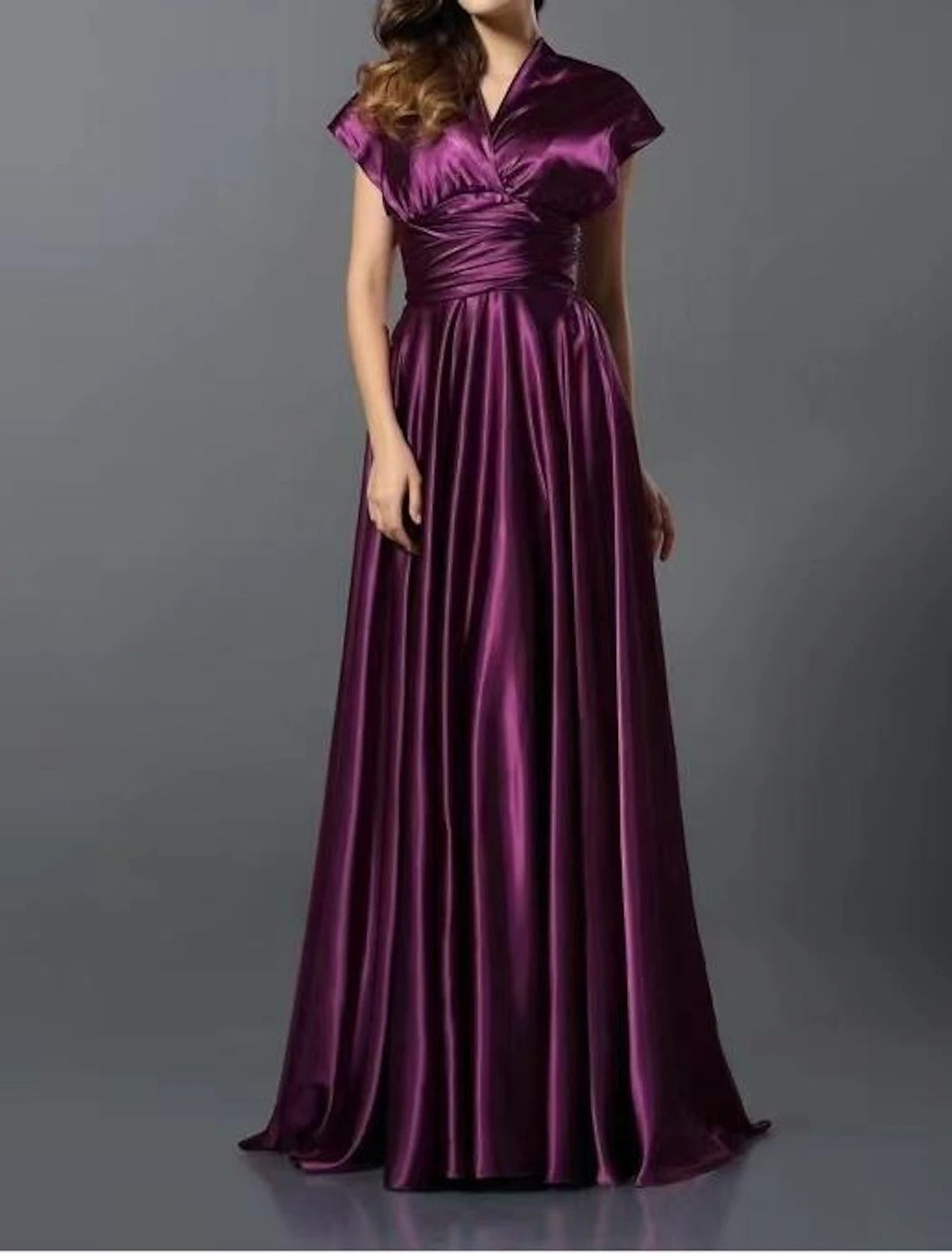 A-Line Wedding Guest Dresses Convertible Infinity Dress Party Wear Court Train Sleeveless One Shoulder Convertible Cotton Backless with Glitter Pleats