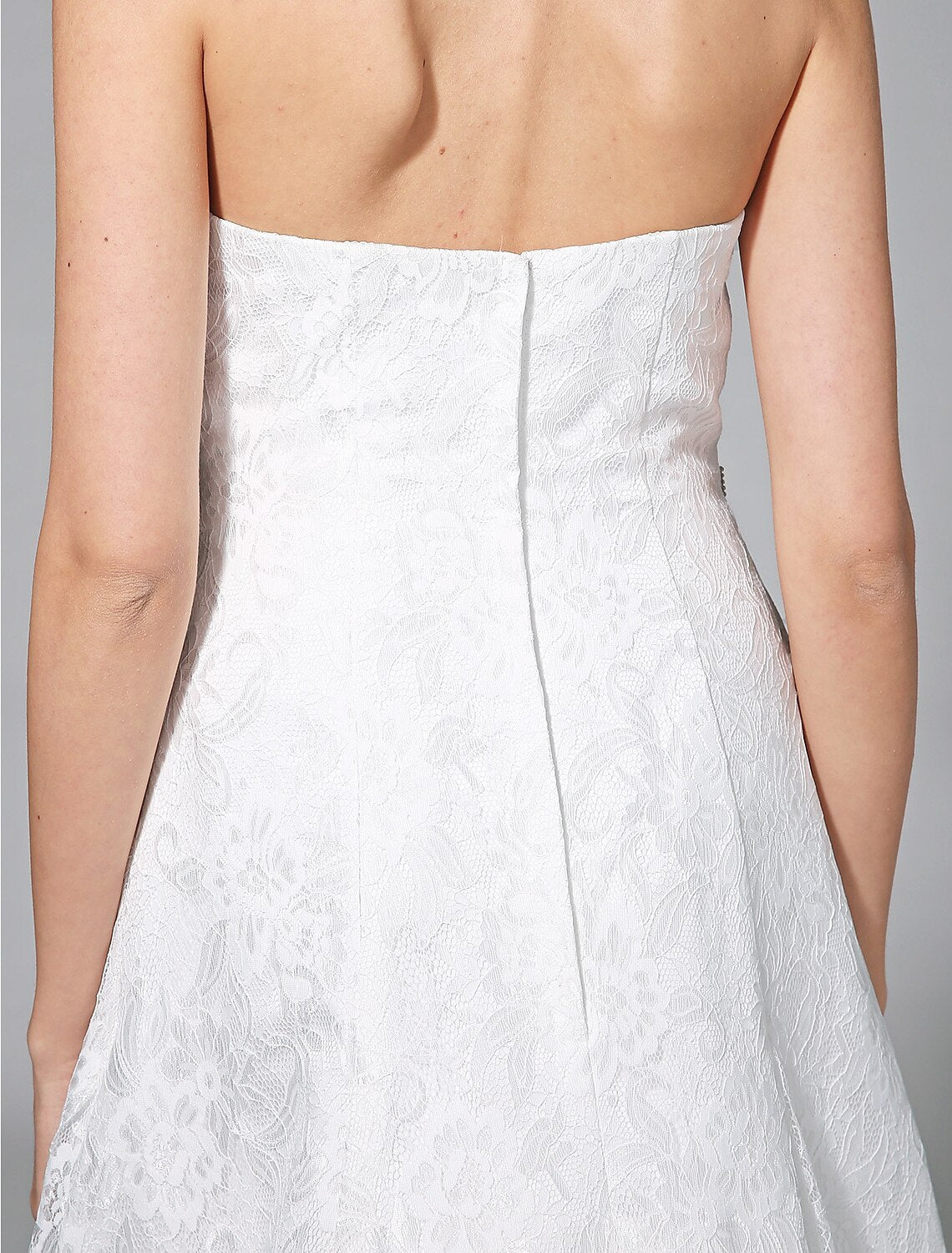 Wedding Dresses A-Line Sweetheart Sleeveless Sweep / Brush Train Lace Bridal Gowns With Sash Side-Draped