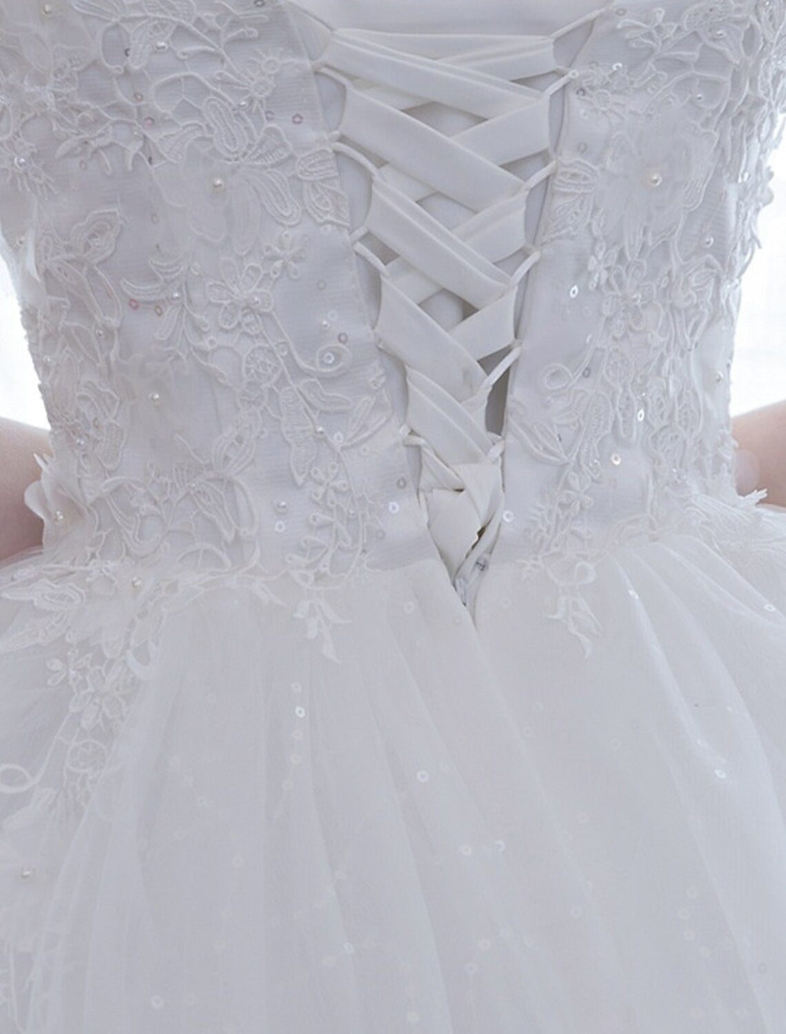 Reception Formal Wedding Dresses Ball Gown Illusion Neck Half Sleeve Floor Length Satin Bridal Gowns