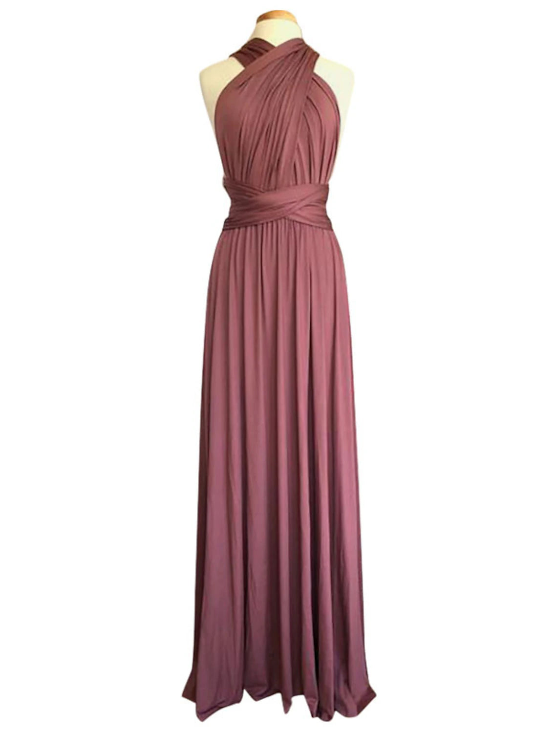 Sheath / Column Bridesmaid Dress Cross Front / V Neck Sleeveless Elegant Floor Length Spandex with Draping
