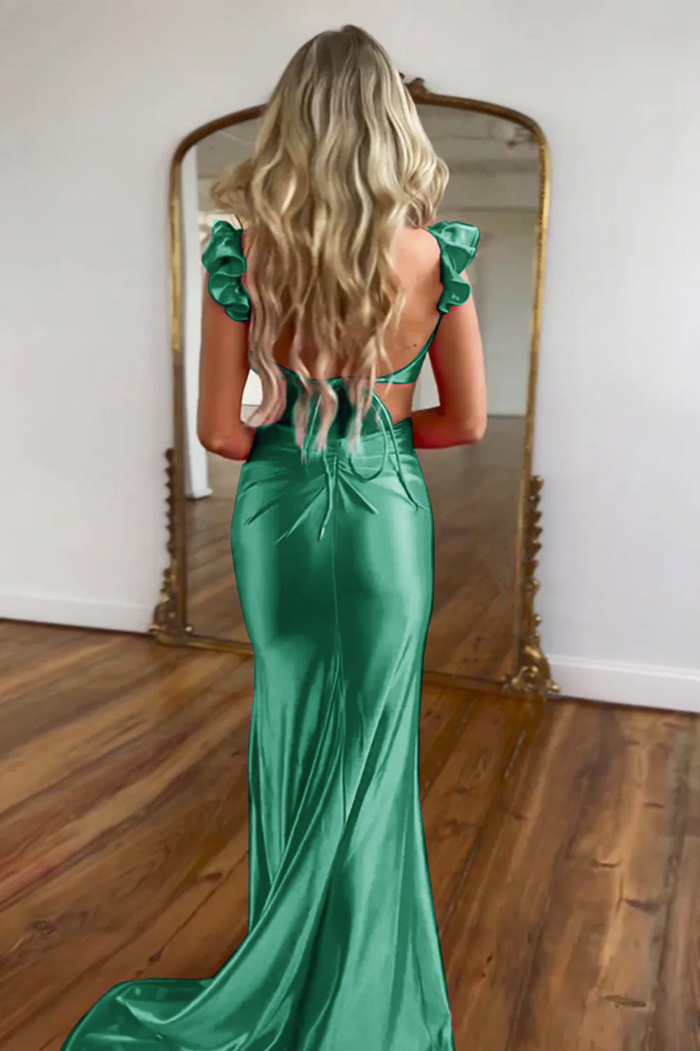 Lilac Mermaid Sweetheart Hollow Out Prom Dress With Flowers Sexy Evening Party Dresses