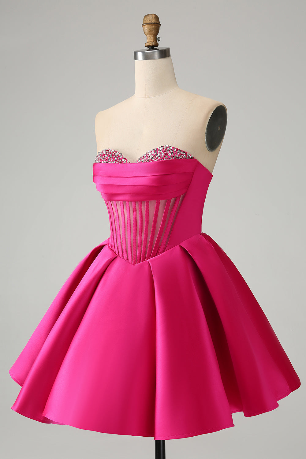 Cute A Line Sweetheart Corset Short Homecoming Dress with Beading Off Shoulder