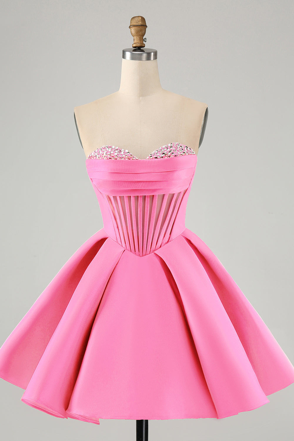 Cute A Line Sweetheart Corset Short Homecoming Dress with Beading Off Shoulder