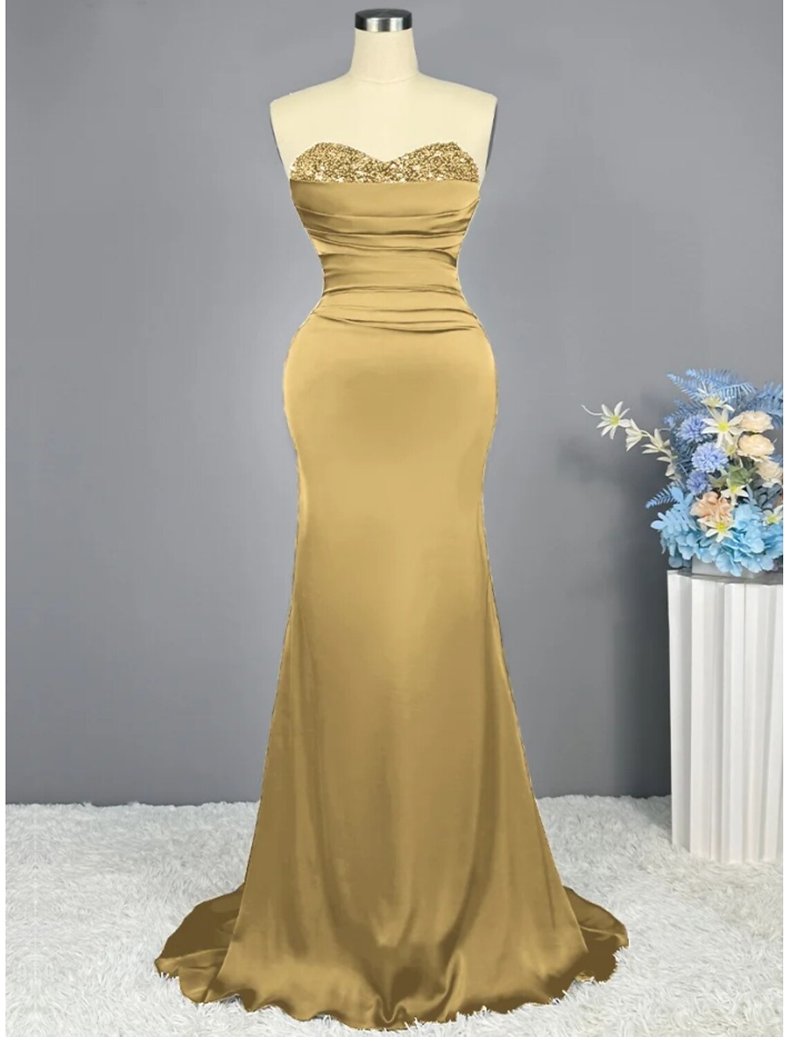 A-Line Evening Gown Elegant Dress Formal Sweep / Brush Train Christmas Red Green Dress Sleeveless Sweetheart Imitation Silk