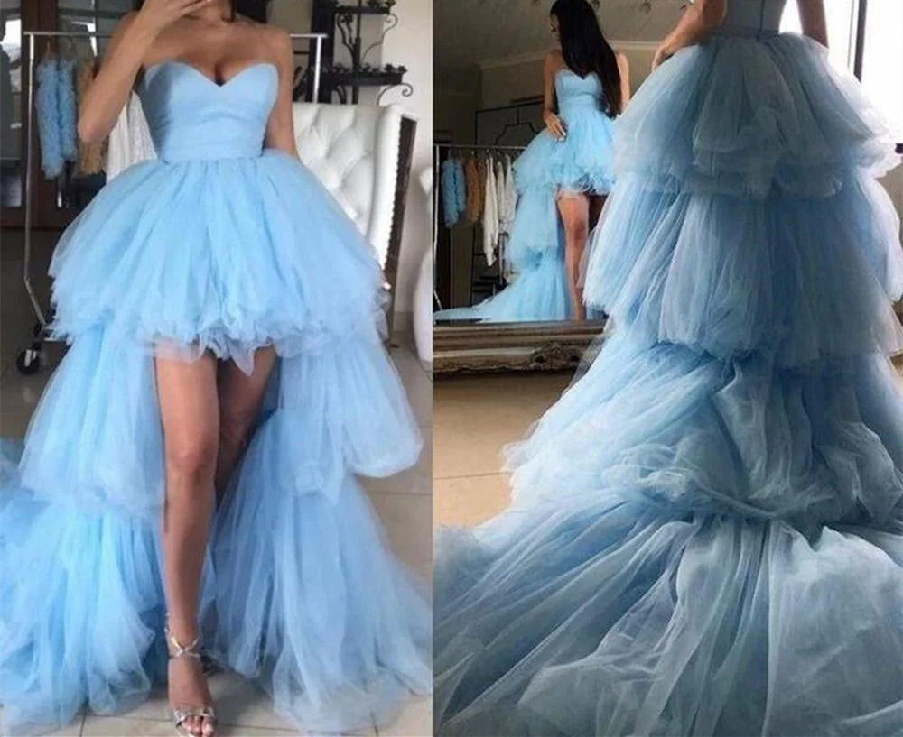 A-Line/Princess Strapless Sweetheart Sleeveless Floor-Length Long Prom Dresses Whit Ruffles Pure Color