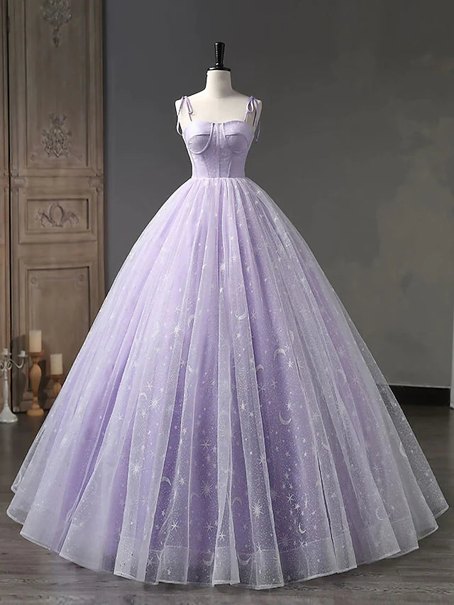 Ball Gown Prom Dresses Minimalist Dress Formal Floor Length Sleeveless Spaghetti Strap Tulle Backless with Pleats