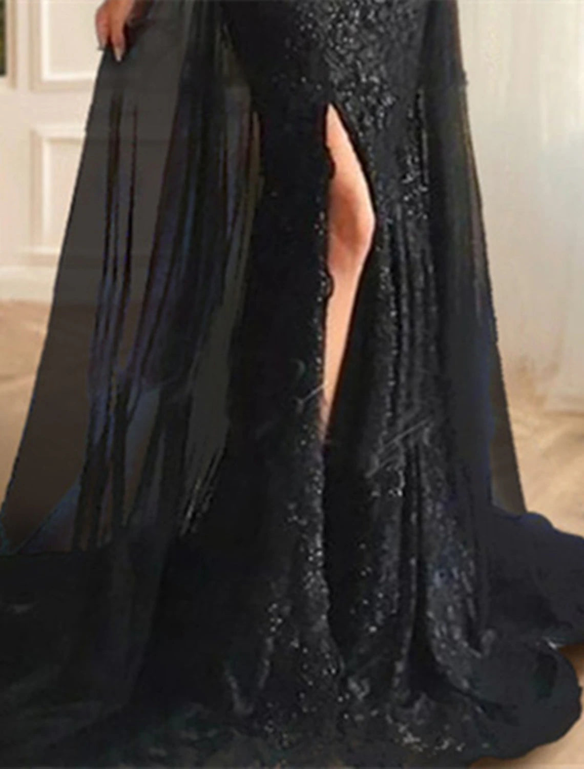 Mermaid Evening Gown Floral Carnival Dress Formal Wedding Sweep / Brush Train Long Sleeve Off Shoulder Fall Wedding Reception Chiffon