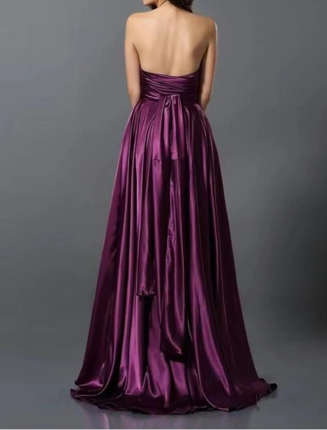 A-Line Wedding Guest Dresses Convertible Infinity Dress Party Wear Court Train Sleeveless One Shoulder Convertible Cotton Backless with Glitter Pleats