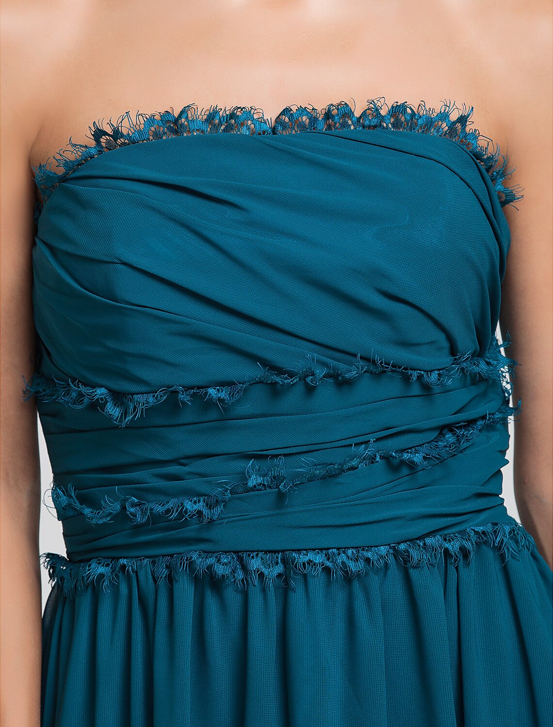Sheath / Column Strapless Floor Length Chiffon Bridesmaid Dress with Side Draping