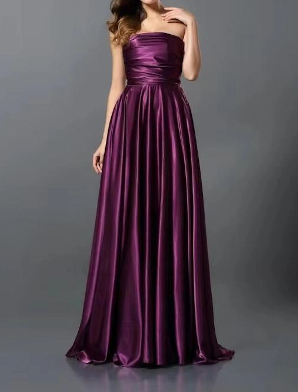 A-Line Wedding Guest Dresses Convertible Infinity Dress Party Wear Court Train Sleeveless One Shoulder Convertible Cotton Backless with Glitter Pleats