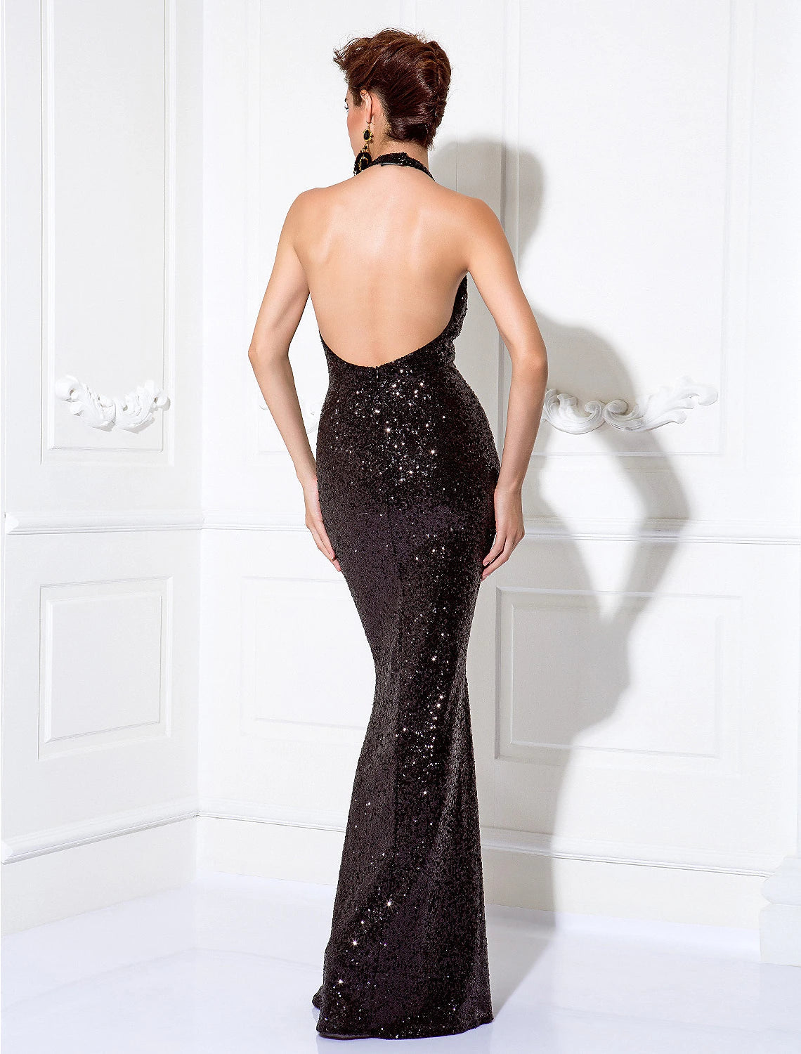 Mermaid / Trumpet Sparkle Long Party Wear Dress Sleeveless Sequined