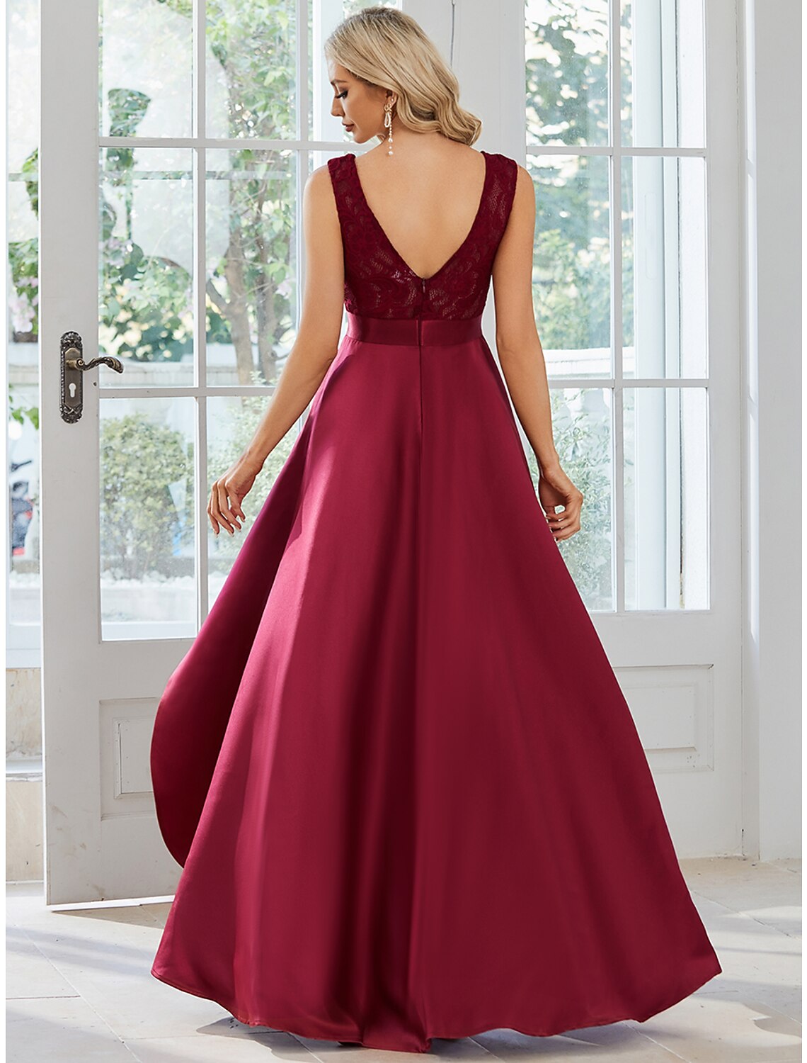 A-Line Wedding Guest Dresses Casual Dress Party Wear Asymmetrical Sleeveless Jewel Neck Satin