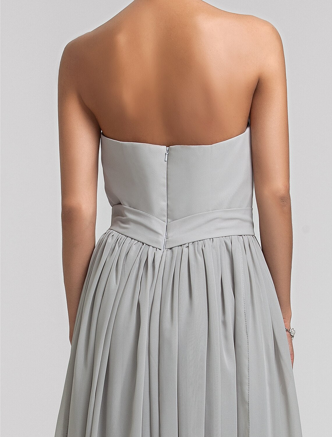 Sheath / Column Sweetheart Neckline Floor Length Chiffon Bridesmaid Dress with Draping / Side Draping