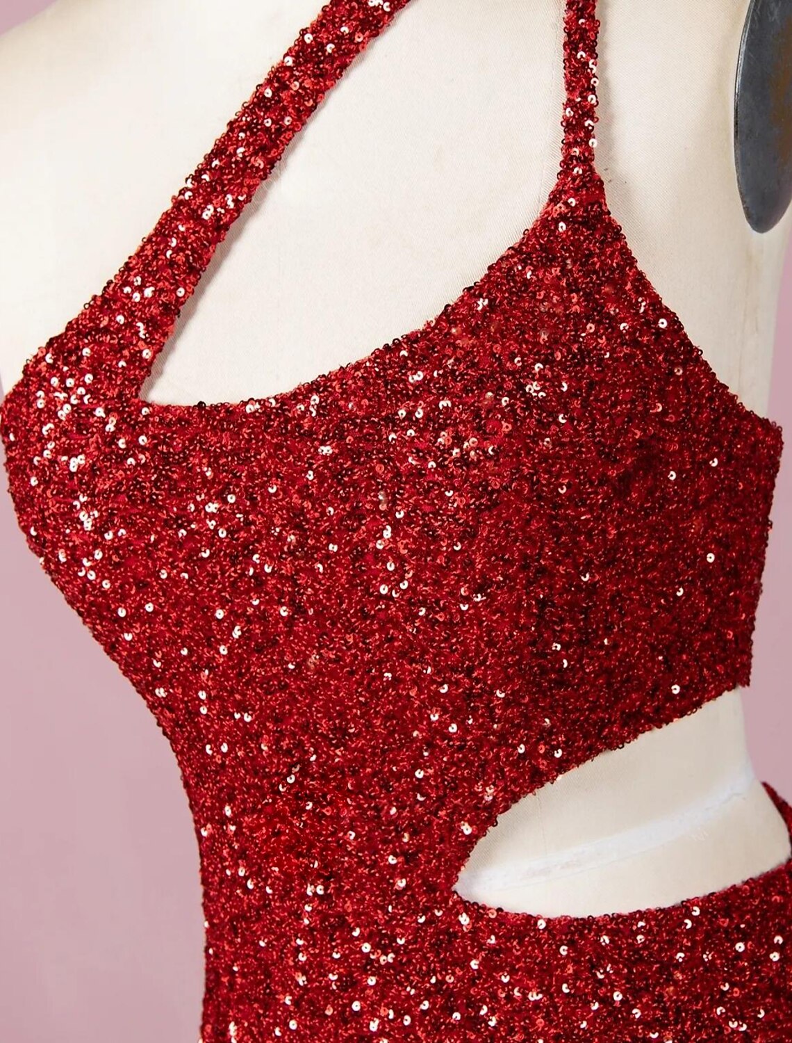 A-Line Evening Gown Elegant Dress Formal Prom Floor Length Sleeveless One Shoulder Sequined with Glitter