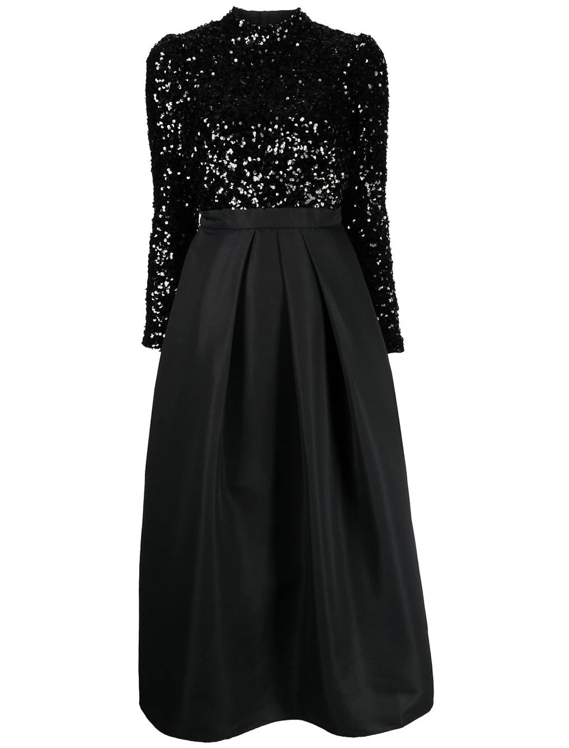 A-Line Cocktail Dresses Backless Black Dress Wedding Party Wear Tea Length Long Sleeve High Neck Satin