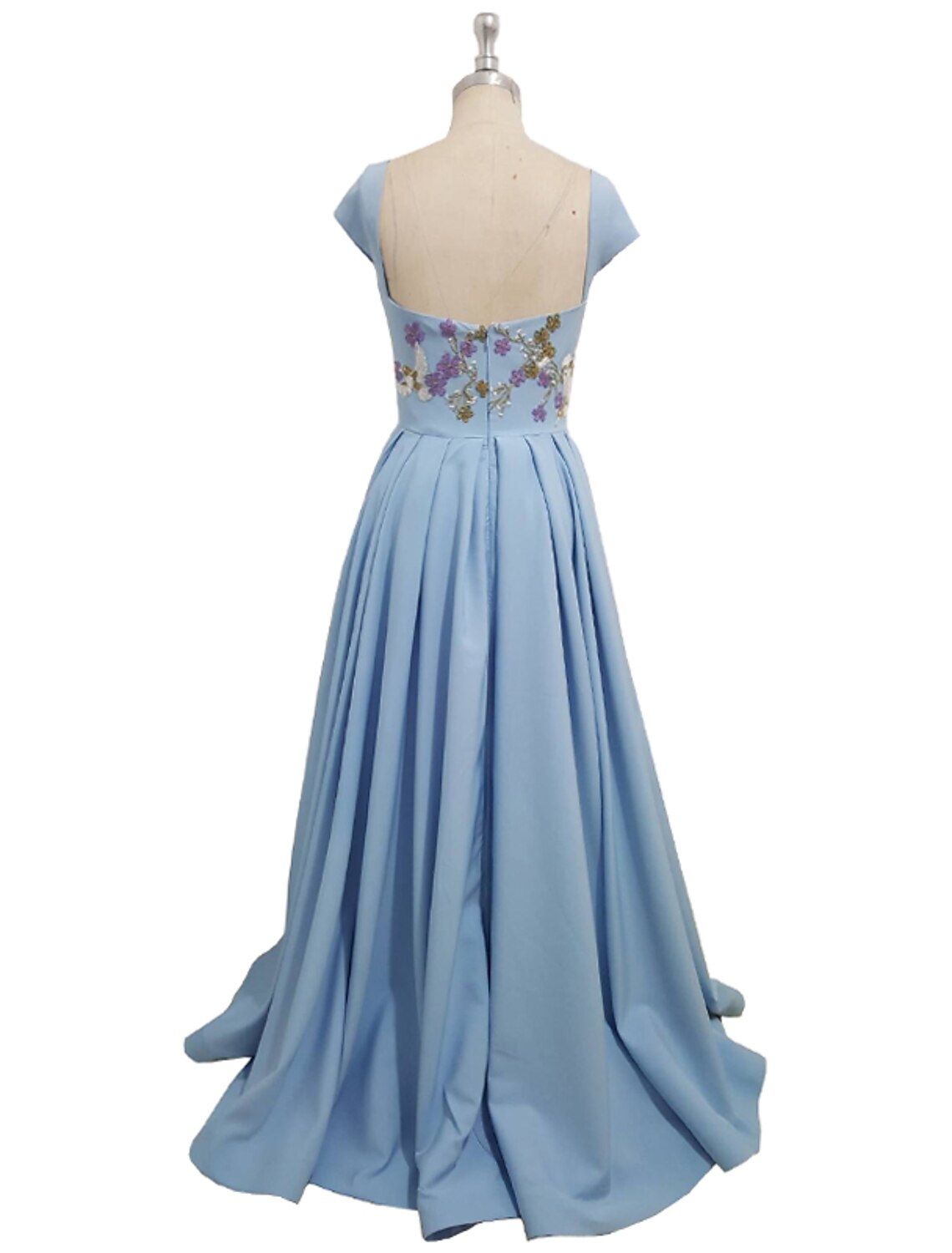 A-Line Evening Gown Elegant Dress Party Wear Floor Length Short Sleeve Sweetheart Stretch Fabric