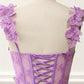 Purple A-Line Corset Knee-Length Prom Dress With Butterflies Beautiful