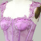 Cute Purple A Line Corset Short Homecoming Dress with Appliques Beautiful