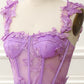 Purple A-Line Corset Homecoming Dress With Butterflies Short