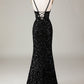 Sparkly Red Corset Long Mirror Prom Dress With Slit Sexy Evening Dresses