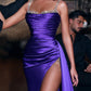 Sheath/Column Spaghetti Straps Floor-Length Prom Dresses Sexy Long