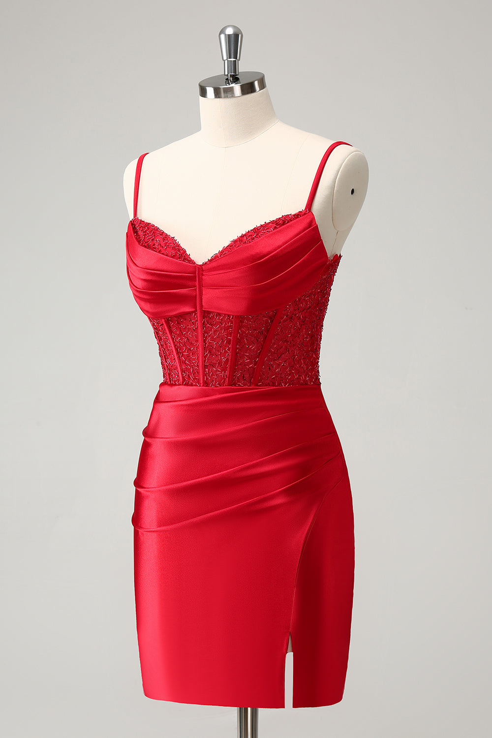 Classy Bodycon Corset Short Homecoming Dress with Lace Up Back Sexy
